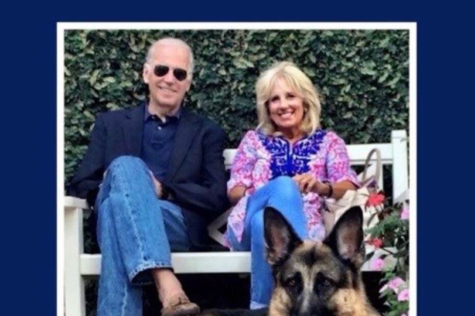 Joe Biden, mulher, Jill e Champ