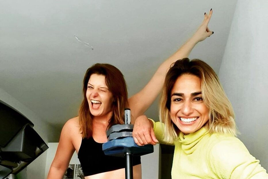 Maria Botelho Moniz e a personal trainer, Ju Lima