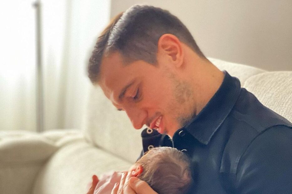 Cédric Soares com a filha