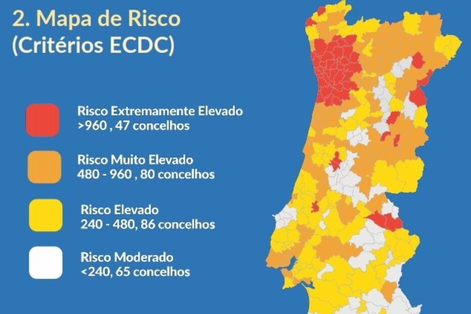 Conheça a lista completa de concelhos e saiba qual o risco na sua zona