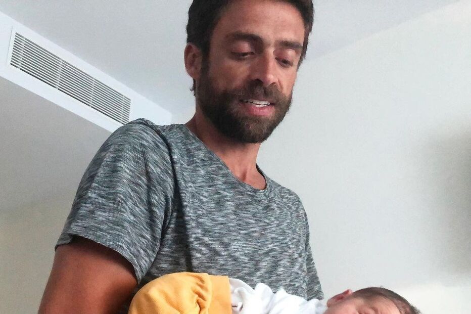 Diogo Amaral com o filho do casal, Oliver