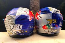 Capacete de homenagem ao piloto português Paulo 'Speedy' Gonçalves