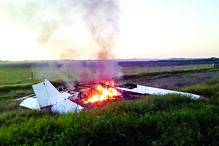 Aeronave incendiou-se após embate violento no solo  