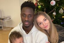 Éder e Sanne Lopes com o filho, Rio 