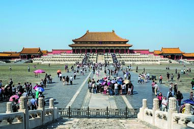 Suprema Harmonia, o centro cerimonial do poder imperial. Nas rampas em mármore só o imperador passava