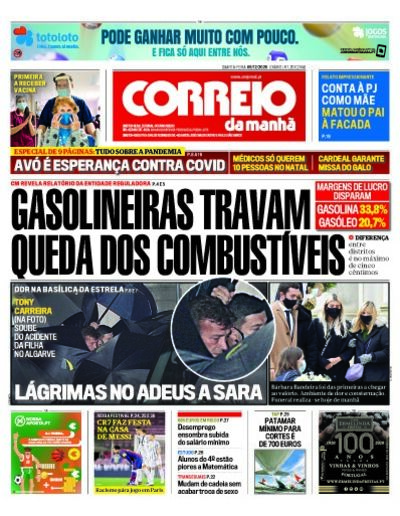 Capa de quarta-feira, 09 de dezembro de 2020