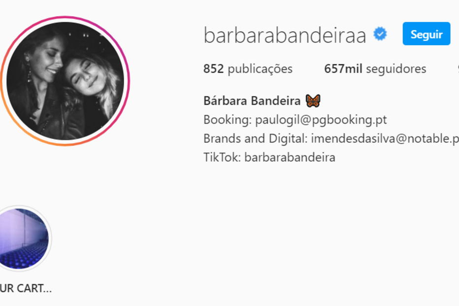 Bárbara Bandeira mudou foto de perfil