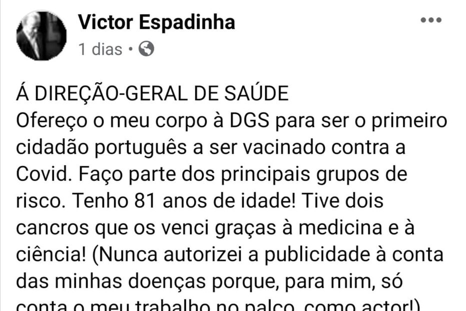 A publicação de Victor Espadinha