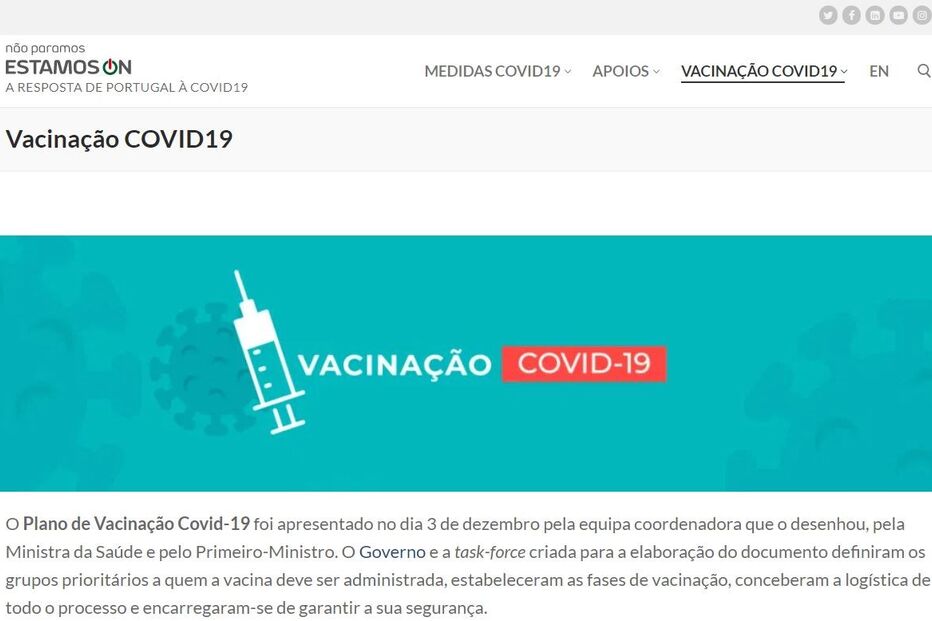 Governo cria portal de esclarecimento quanto à vacina contra a Covid-19
