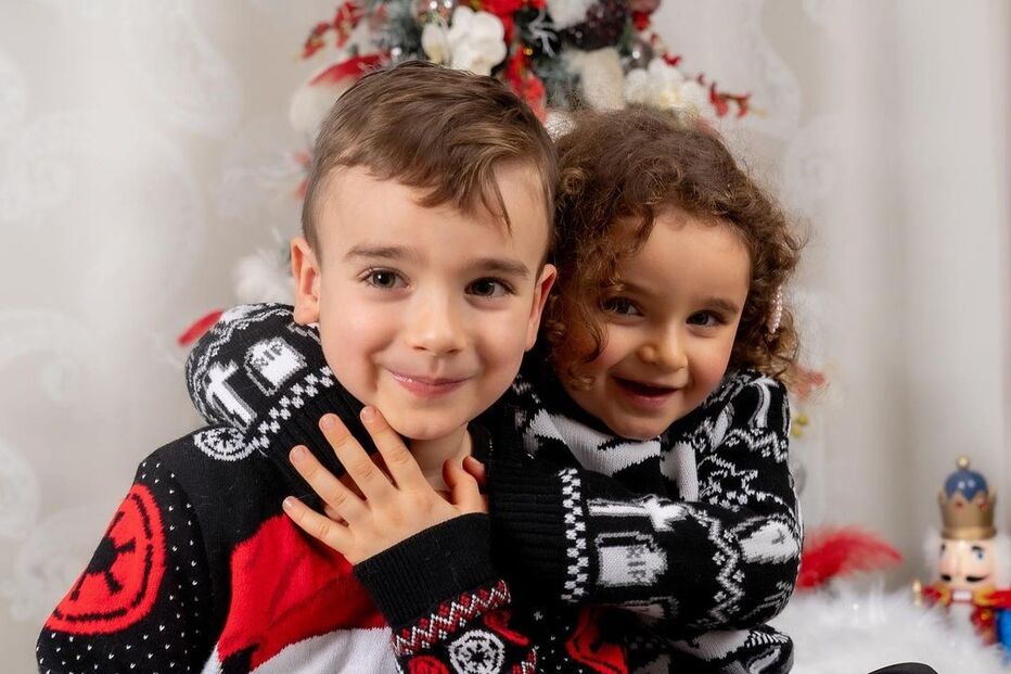 Os filhos do casal, Pedro e Eva