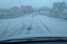 Ruas de Chaves cobertas de neve	