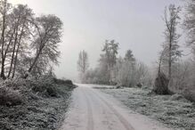 Chaves acorda coberta de neve