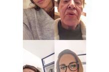 Rita, Carolina e Mariana Patrocínio em videochamada com a avó