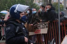 Manifestação durante campanha de André Ventura