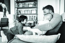 Cesar Mourão e os filhos