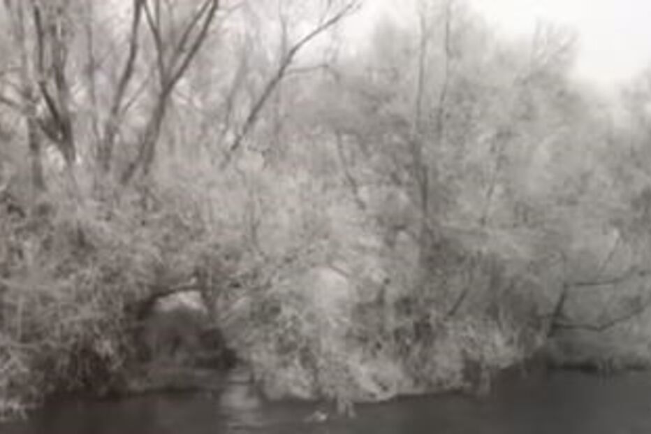 Névoa em suspensão congela e cai em forma de flocos de gelo em Chaves