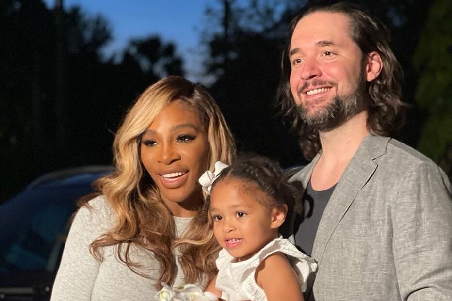 Serena Williams, o marido Alexis Ohanin e a filha do casal, Alexis Olympia