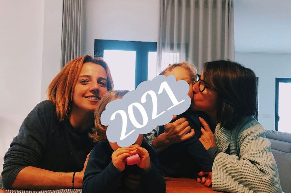 Inês Herédia e Gabriel Sobral com os filhos