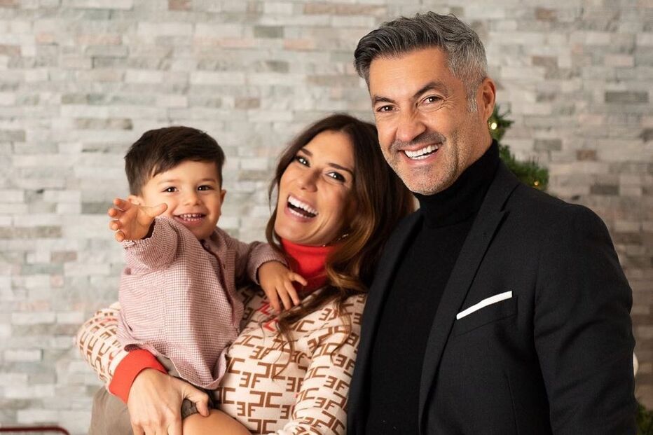Andreia Santos e Vítor Baía com o filho, Rodrigo
