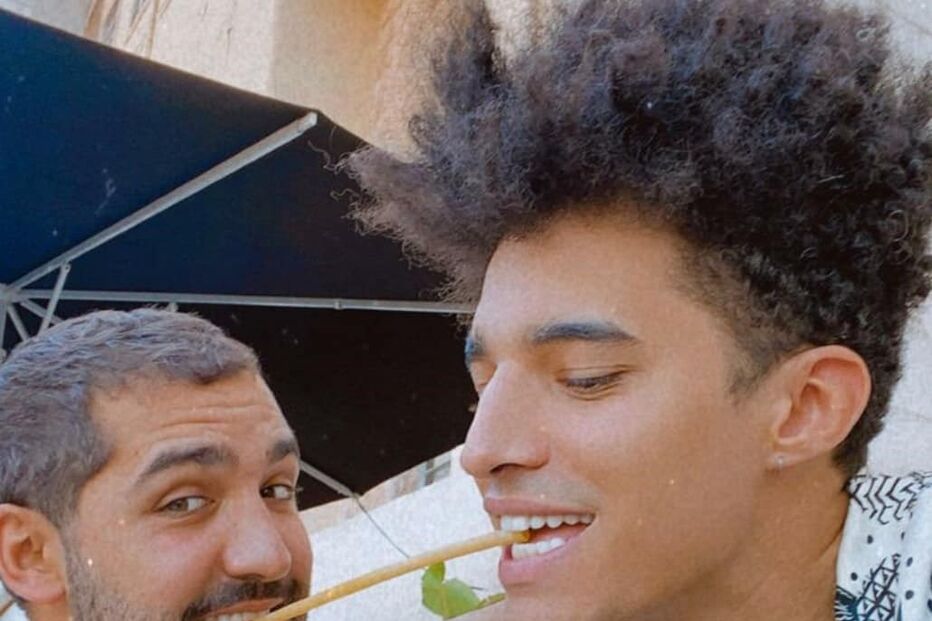 Luís Borges com o namorado Pedro Risueño