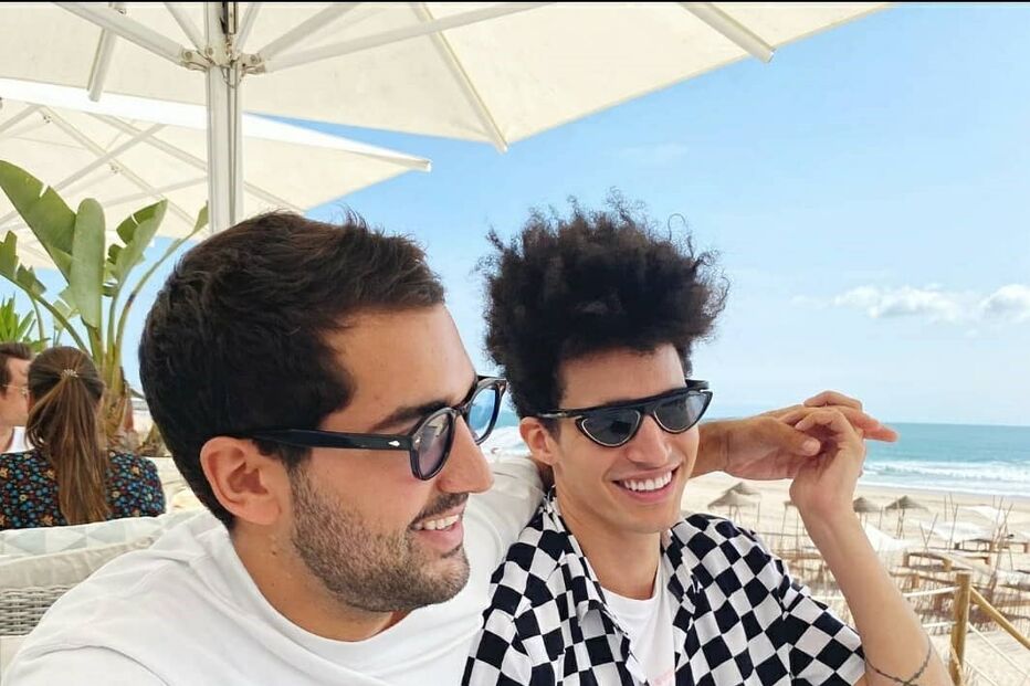 Luís Borges com o namorado Pedro Risueño