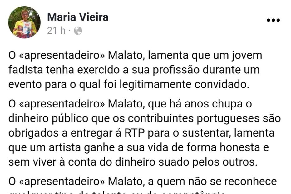 As declarações de Maria Vieira
