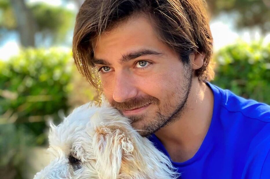 Lourenço Ortigão com a cadela Lua