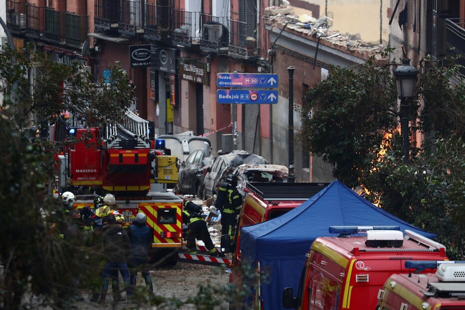 Fuga de gás faz explodir prédio em Madrid
