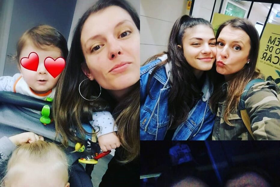 Romana com a família