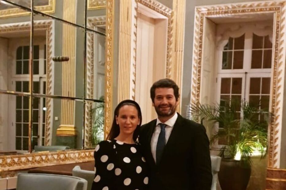 André Ventura com a mulher Dina