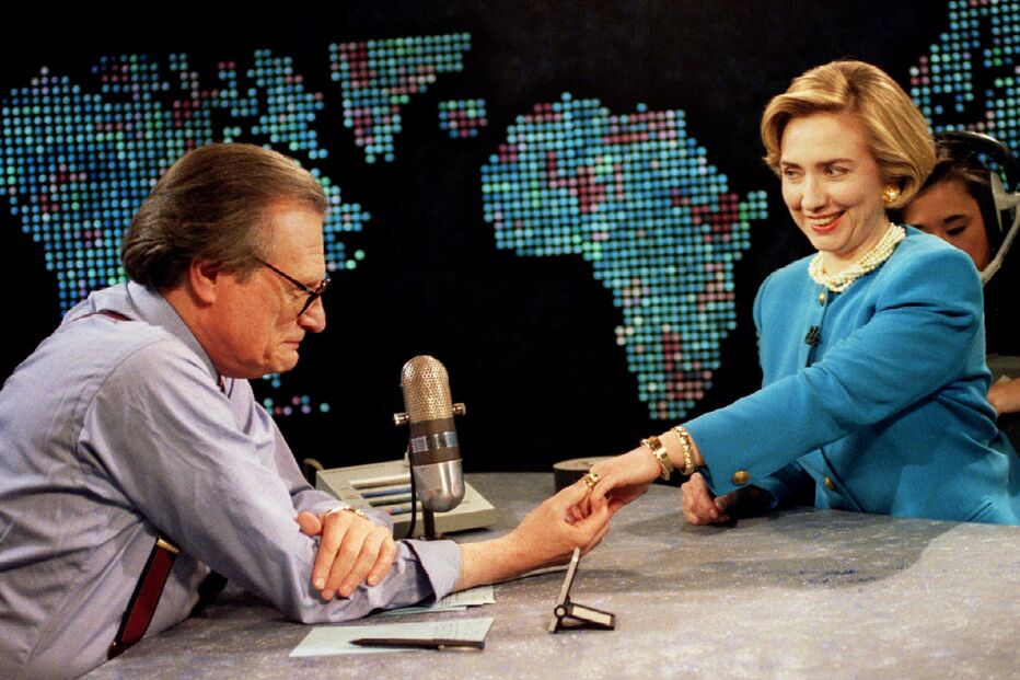 Larry King com Hillary Clinton
