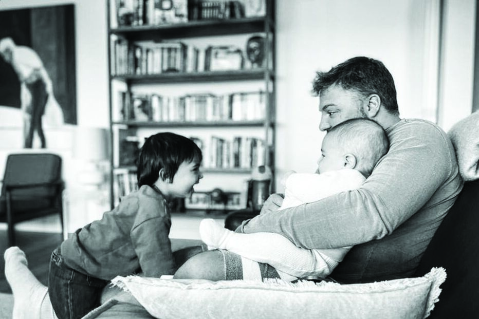 Cesar Mourão e os filhos