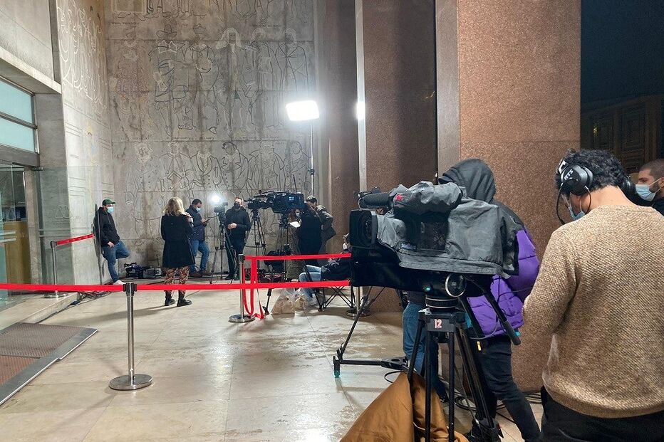 sede de campanha de Marcelo Rebelo de Sousa, vencedor à primeira volta das eleições presidenciais