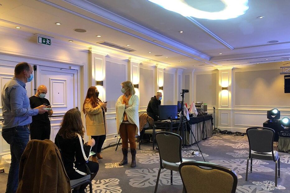 Sala de imprensa da campanha de André Ventura