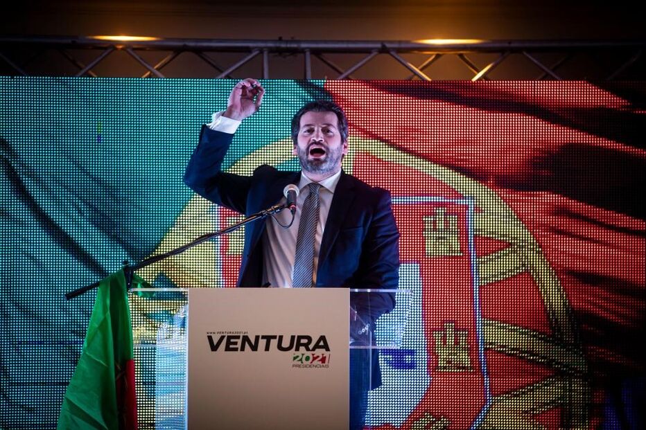 André Ventura discursa após conhecer resultados das presidenciais