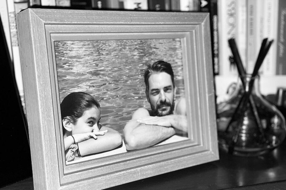 Cláudio Ramos e a filha Leonor