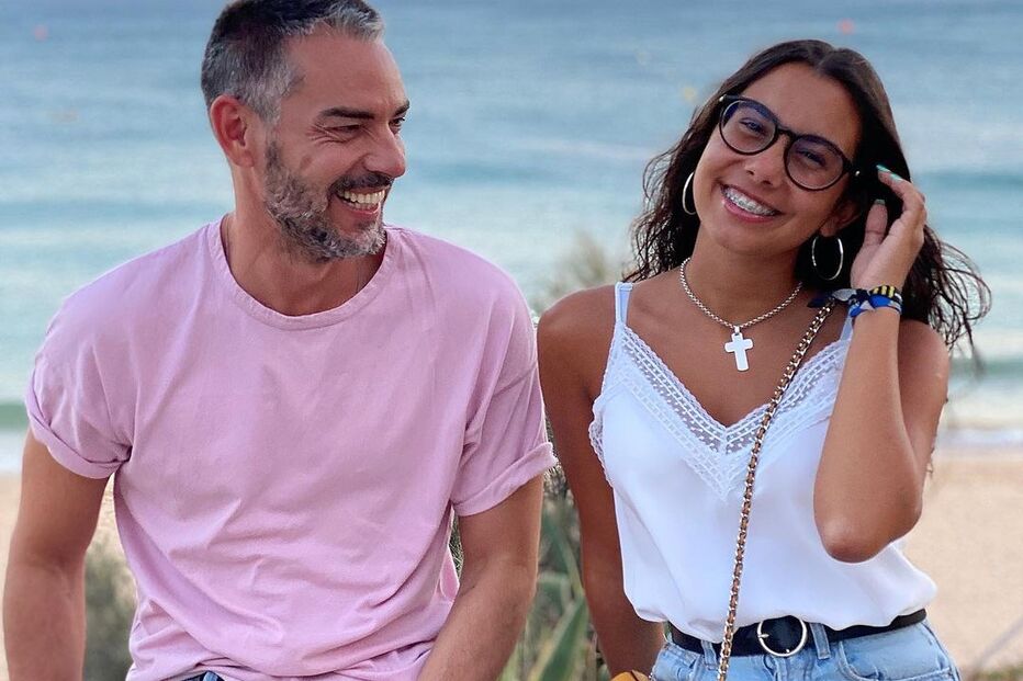 Cláudio Ramos e a filha Leonor