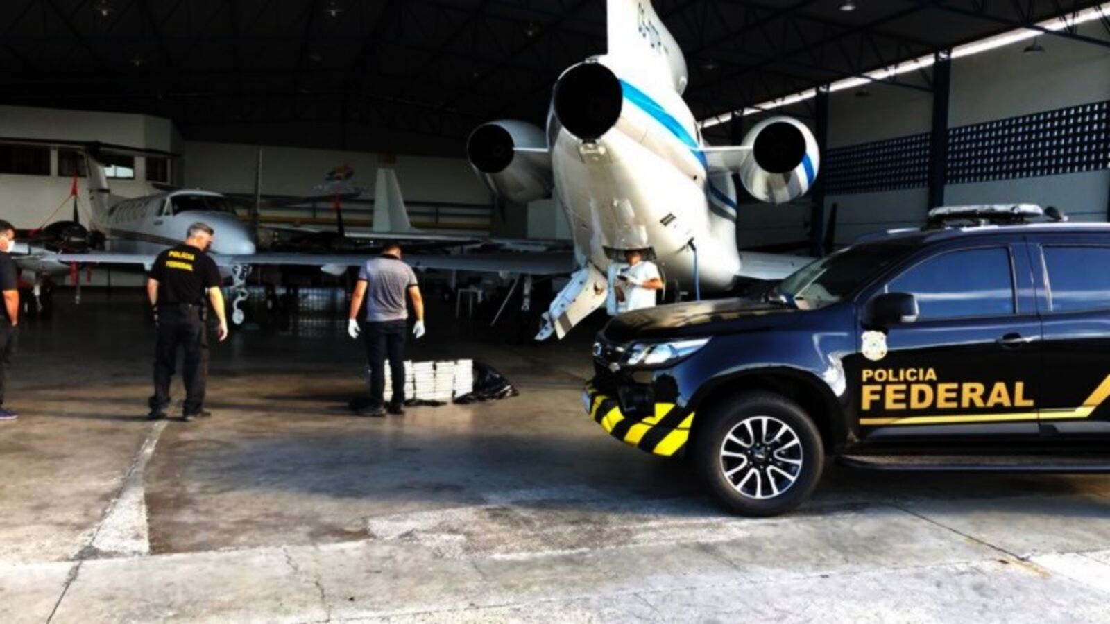 Aeronave onde foi apreendida a cocaína