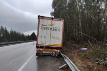 Despiste de camião na A41 na Feira faz um ferido