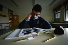 Leandro tem 13 anos e é aluno do oitavo ano no Agrupamento de Escolas de Santa Cruz da Trapa