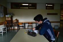 Leandro tem 13 anos e é aluno do oitavo ano no Agrupamento de Escolas de Santa Cruz da Trapa