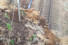 Derrocada de talude corta Linha de Leixões