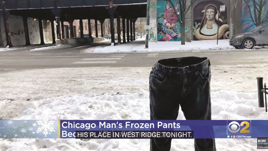 Calças congeladas em Chicago