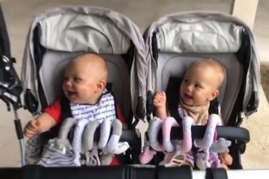 Os gêmeos Nicholas e Lucy