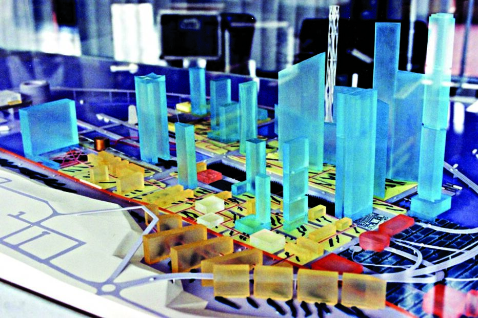Maqueta do projeto conhecido como a ‘Manhattan de Cacilhas’