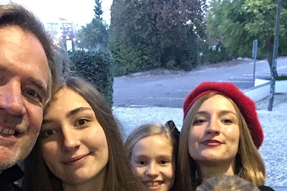 Piet-Hein Bakker com as filhas