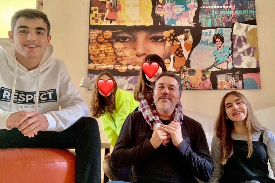 Pedro Miguel Ramos com os filhos