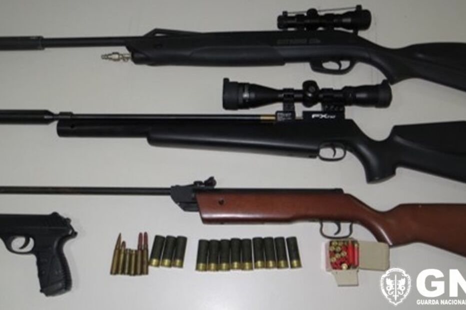 Quatro armas de fogo apreendidas a suspeito de violência doméstica