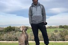 Luís Figo e a cadela Cala