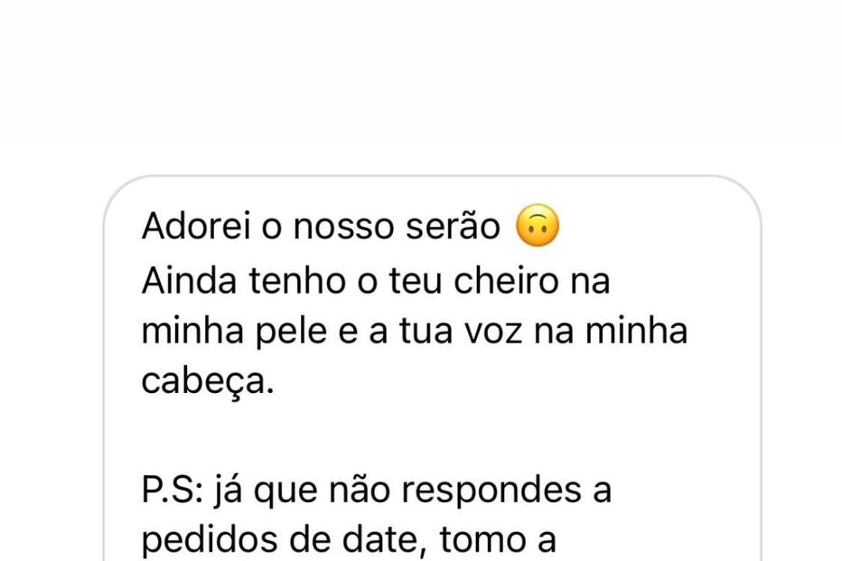 Uma das mensagens que Pipoca recebeu